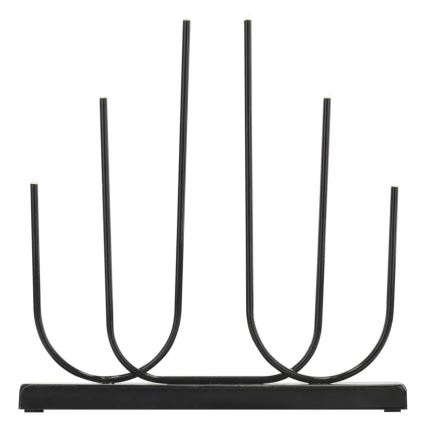 Portacandele natalizio a LED 6xLED/2xAA nero