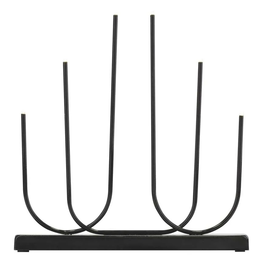 Portacandele natalizio a LED 6xLED/2xAA nero