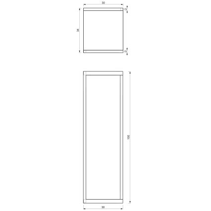 Portafiori 100x30x34 cm bianco