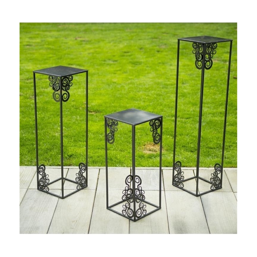 Portafiori 60x24 cm nero