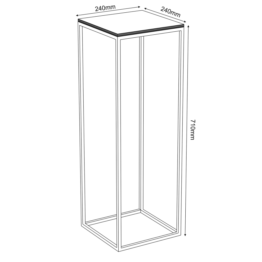 Portafiori 70x24 cm nero