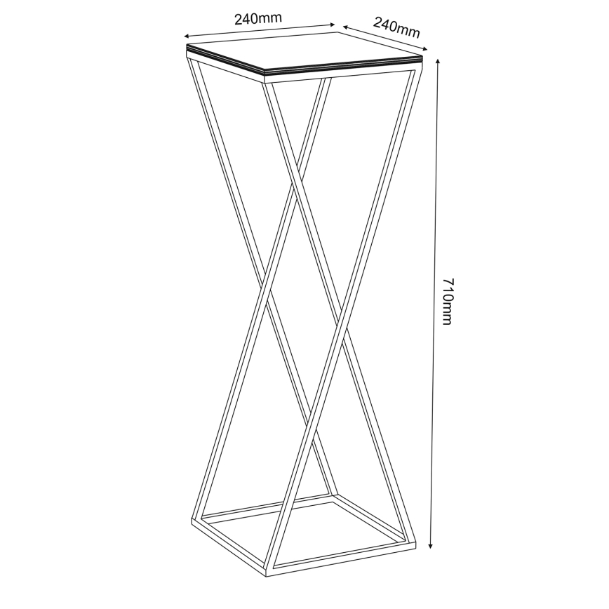 Portafiori 70x24 cm nero