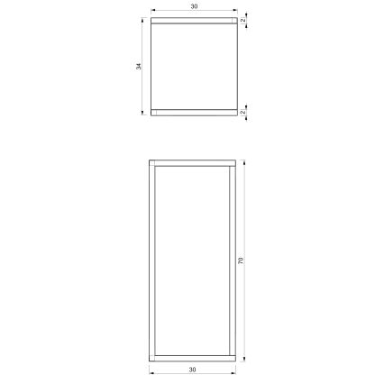 Portafiori  70x30x34 cm bianco
