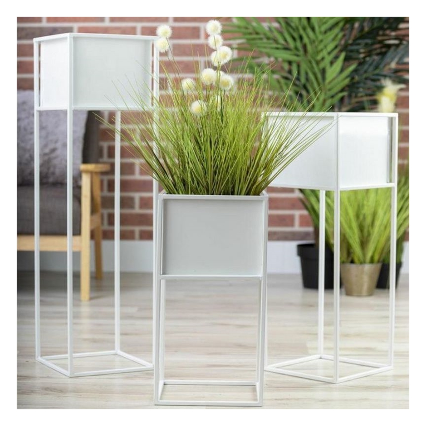 Portafiori 90x24 cm bianco