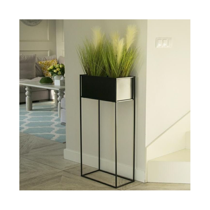 Portafiori 90x44 cm nero