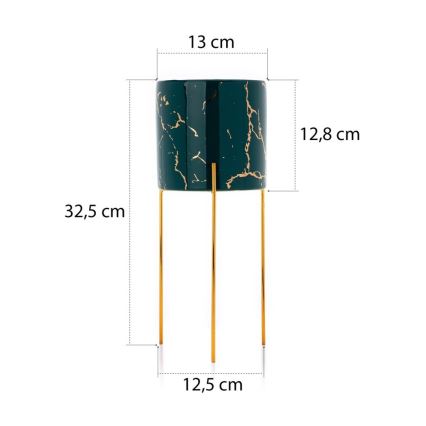 Portafiori NILA 32,5x13 cm verde/oro