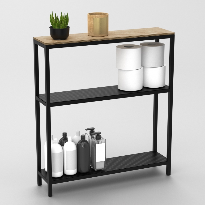 Portaoggetti da bagno 67x60 cm nero