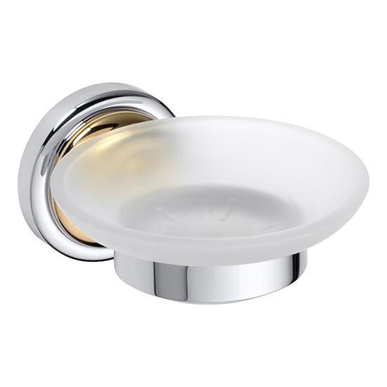 Portasapone 11x6,5 cm, finitura argento/oro