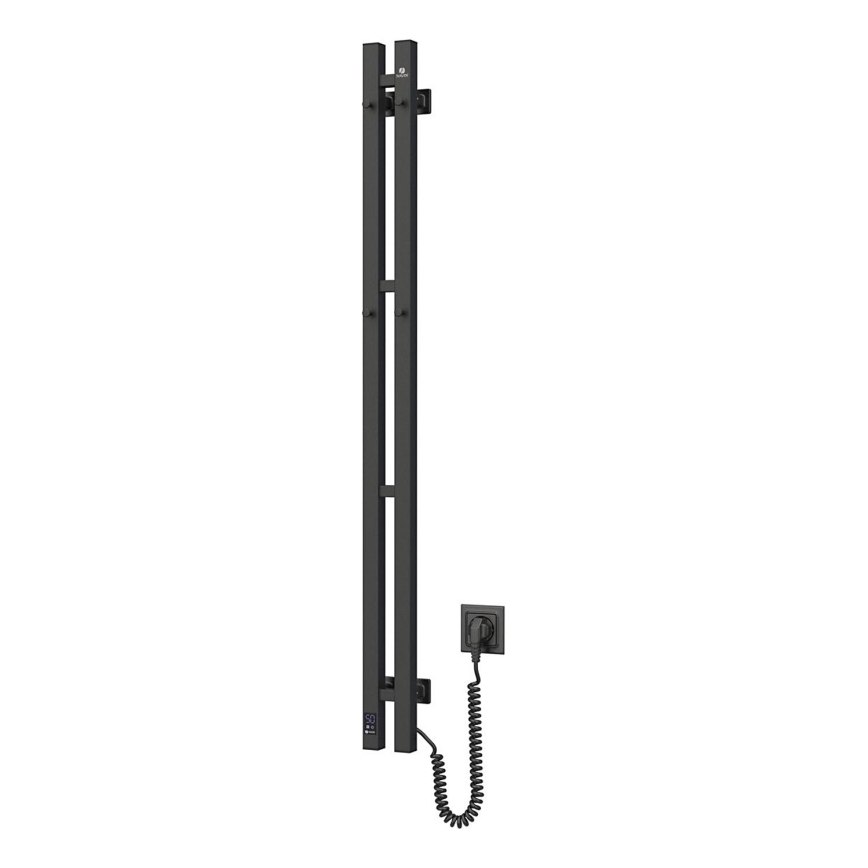 Portasciugamani elettrico con termostato SILOUETTE 187W/230V 120,6 cm IP44 nero destra quadrato