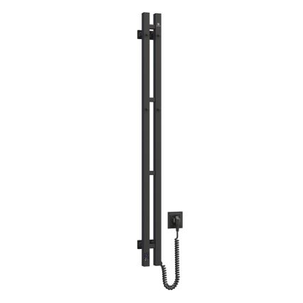 Portasciugamani elettrico con termostato SILOUETTE 187W/230V 120,6 cm IP44 nero destra quadrato