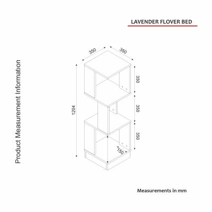 Portavasi LEVANDER 120,4x35 cm bianco