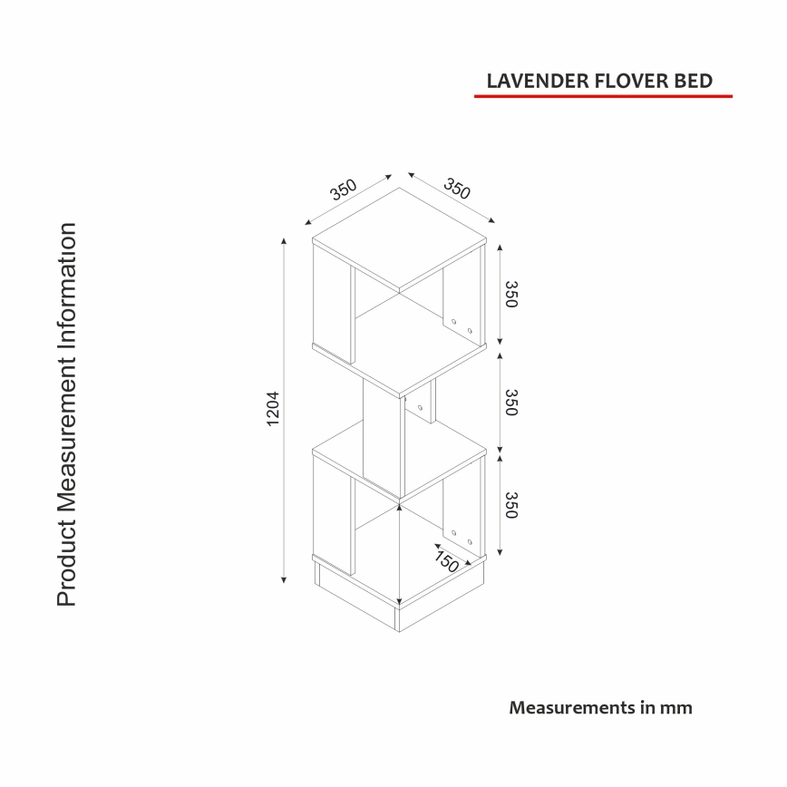 Portavasi LEVANDER 120,4x35 cm bianco
