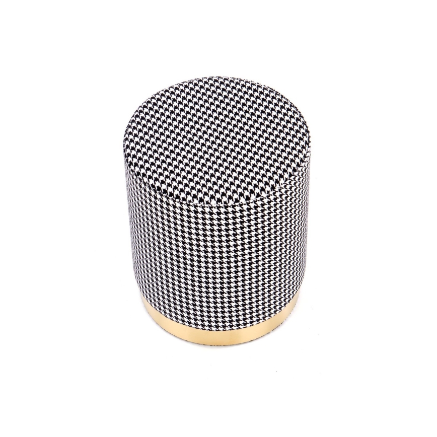 Pouf ARUNA diam. 36 cm bianco/nero/oro