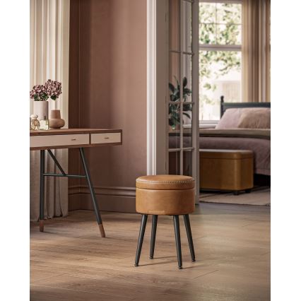 Pouf in pelle CORE colore cognac