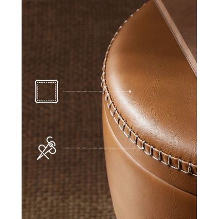 Pouf in pelle CORE colore cognac