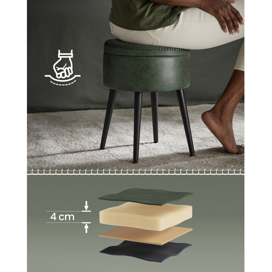 Pouf in pelle CORE verde