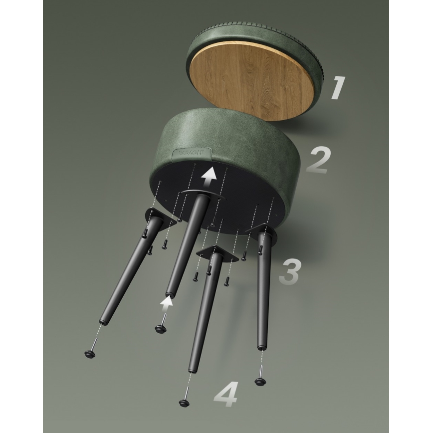 Pouf in pelle CORE verde