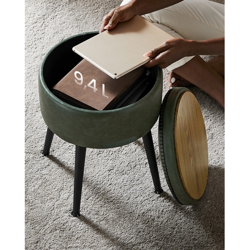 Pouf in pelle CORE verde