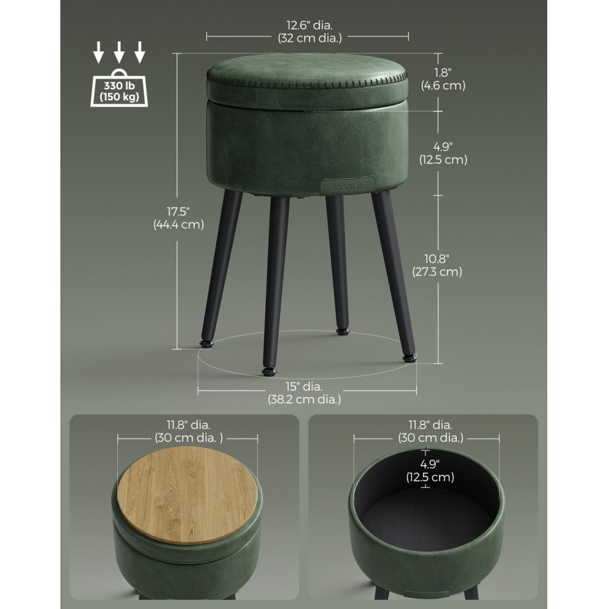 Pouf in pelle CORE verde