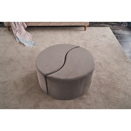 Pouf JING, diam. 80 cm, marrone