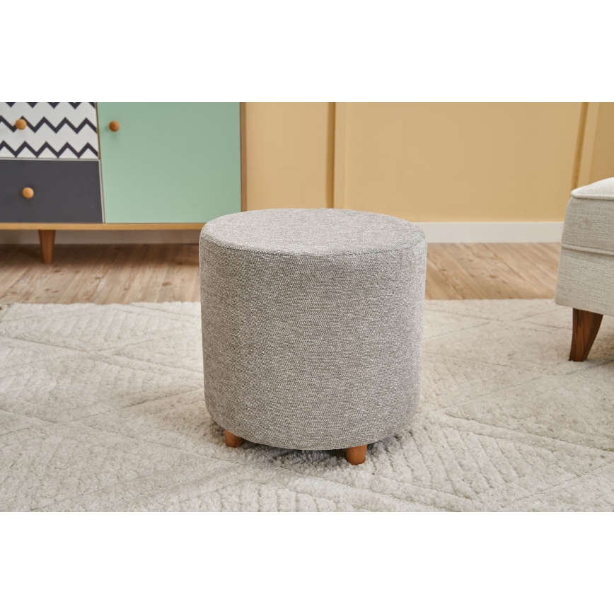 Pouf KIMA Ø 40 cm crema/grigio