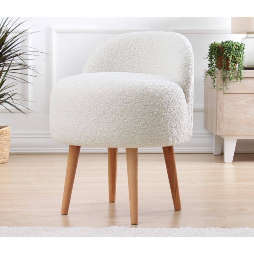 Pouf MIKI Ø 46 cm, bianco