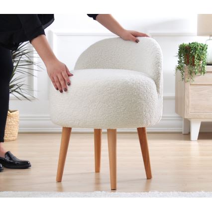 Pouf MIKI Ø 46 cm, bianco
