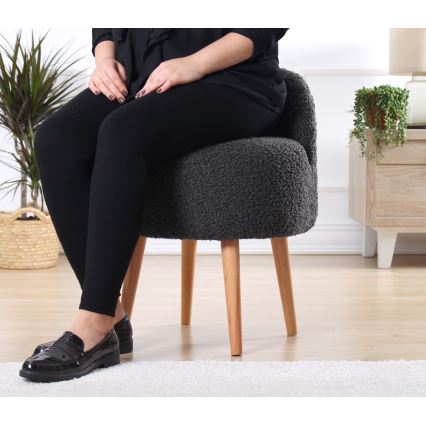 Pouf MIKI Ø 46 cm grigio scuro