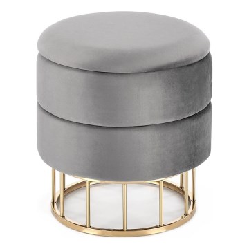 Pouf MINTY diam. 37 cm grigio/oro