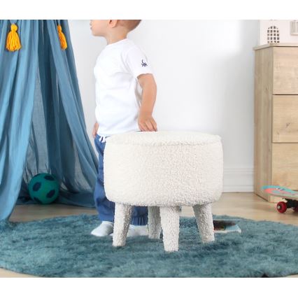 Pouf PIXI Ø 38 cm, bianco