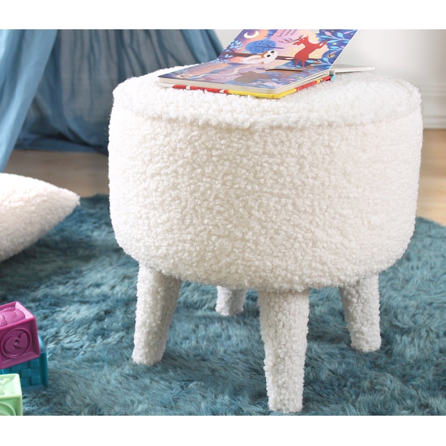 Pouf PIXI Ø 38 cm, bianco