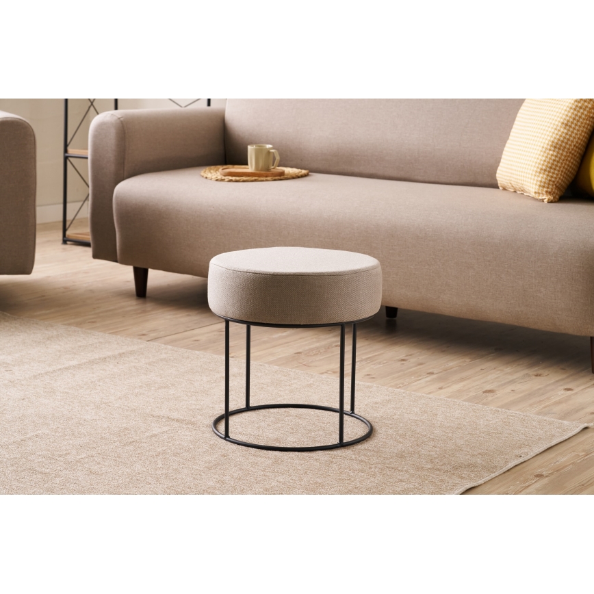 Pouf RELO Ø 40 cm beige