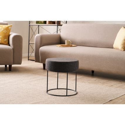 Pouf RELO Ø 40 cm marrone scuro