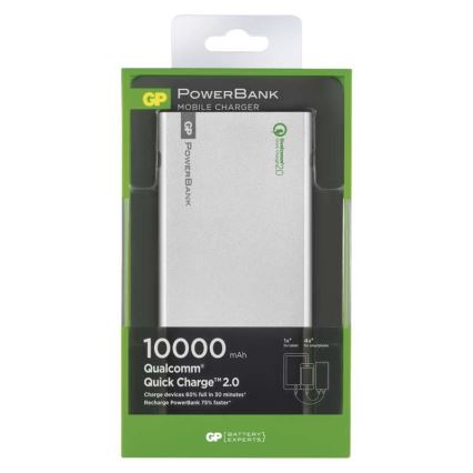 Power Bank 10 000 mAh/3,7 V tempo di ricarica 4,5 ore