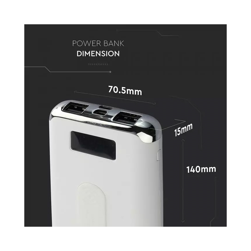 Power Bank 10 000 mAh/3,7V con ricarica wireless