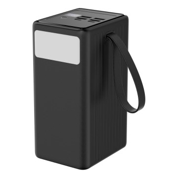 Power Bank 70000 mAh 20W Power Delivery 4xUSB-A + 2xUSB-C con torcia LED e cavo USB-C da 1m nero