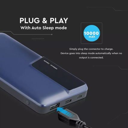 Power Bank con display 10000mAh/3,7V blu