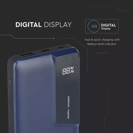 Power Bank con display 10000mAh/3,7V blu