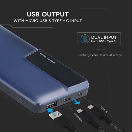 Power Bank con display 10000mAh/3,7V blu