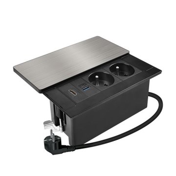 Presa da incasso con ricarica wireless 20W, 2 prese + USB-A + USB-C + HDMI