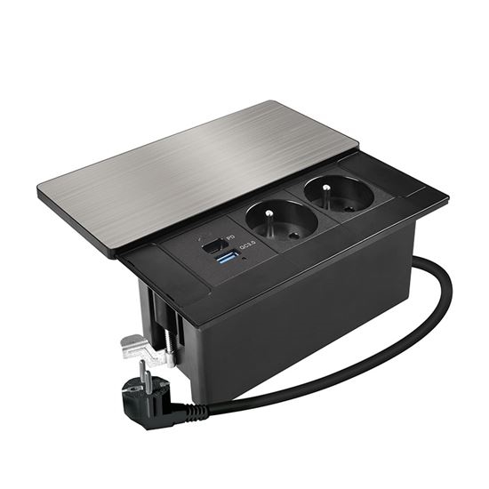 Presa da incasso con ricarica wireless da 65W, 2 prese + USB-A + USB-C