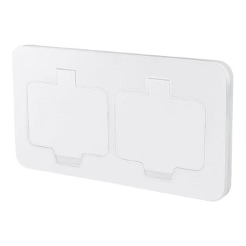 Presa da pavimento da incasso doppia IP55 per esterni, bianca, rettangolare
