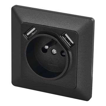 Presa di casa con USB 250V/16A antracite