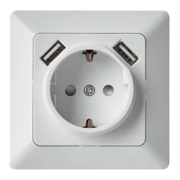 Presa domestica USB SCHUKO 250V/16A