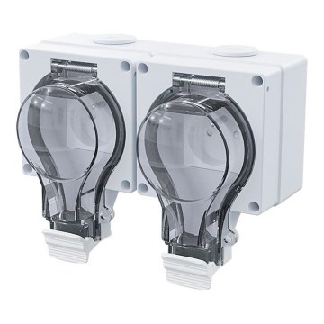 Presa doppia per ambienti umidi 230V/16A, grado di protezione IP66