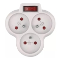 Presa sdoppiata con interruttore 3x10A/230V