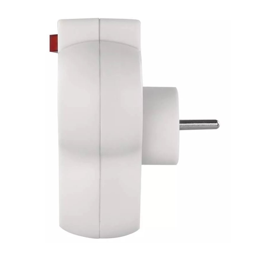 Presa sdoppiata con interruttore 3x10A/230V
