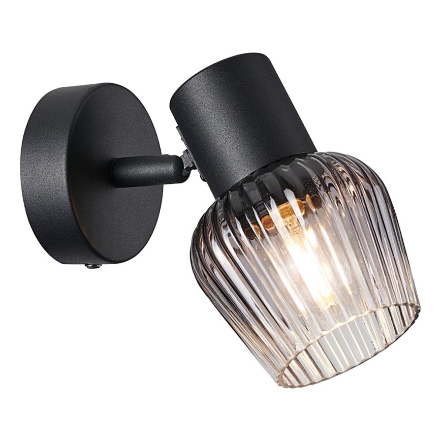 Prezent 14100 - Faretto da parete OASIS 1xE27/60W/230V nero/fumé