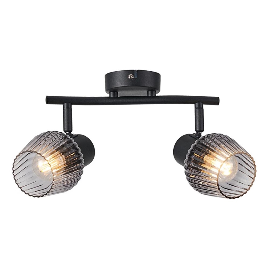 Prezent 14101 - Faretto OASIS 2xE27/60W/230V nero/fumé