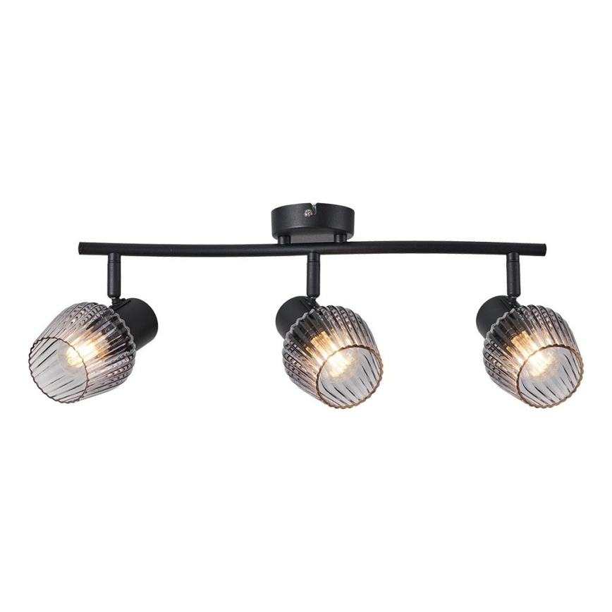 Prezent 14102 - Faretto OASIS 3xE27/60W/230V nero/fumé